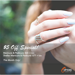 March Special $5 off manicure or pedicure