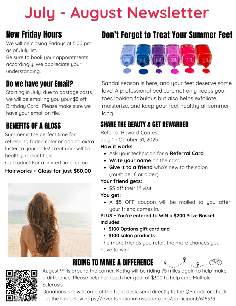 July and August 2025 Newsletter